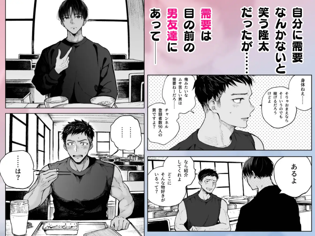 BL,ゲイ,バイ,ノンケ,エロ漫画,エロマンガ,がるまに,DLsite,同人,同人誌,筋肉,マッチョ,ガチムチ